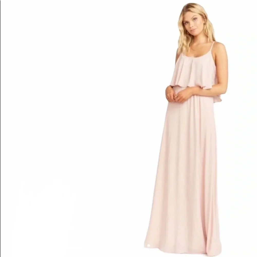 Show Me Your Mumu Caitlin Ruffle Maxi Dress Elasticized Waist Formal Sz M